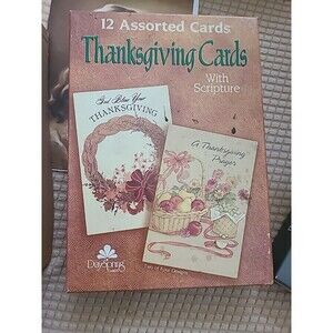BOX 12 VTG Christian Inspirational THANKSGIVING Greeting Cards